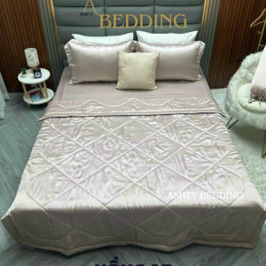 Bộ Chăn Drap Phi Lụa Hồng 17