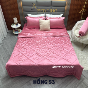 Bộ Chăn Drap Phi Lụa Hồng 53
