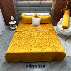 Bộ Drap Gối Phi Lụa Vàng 110